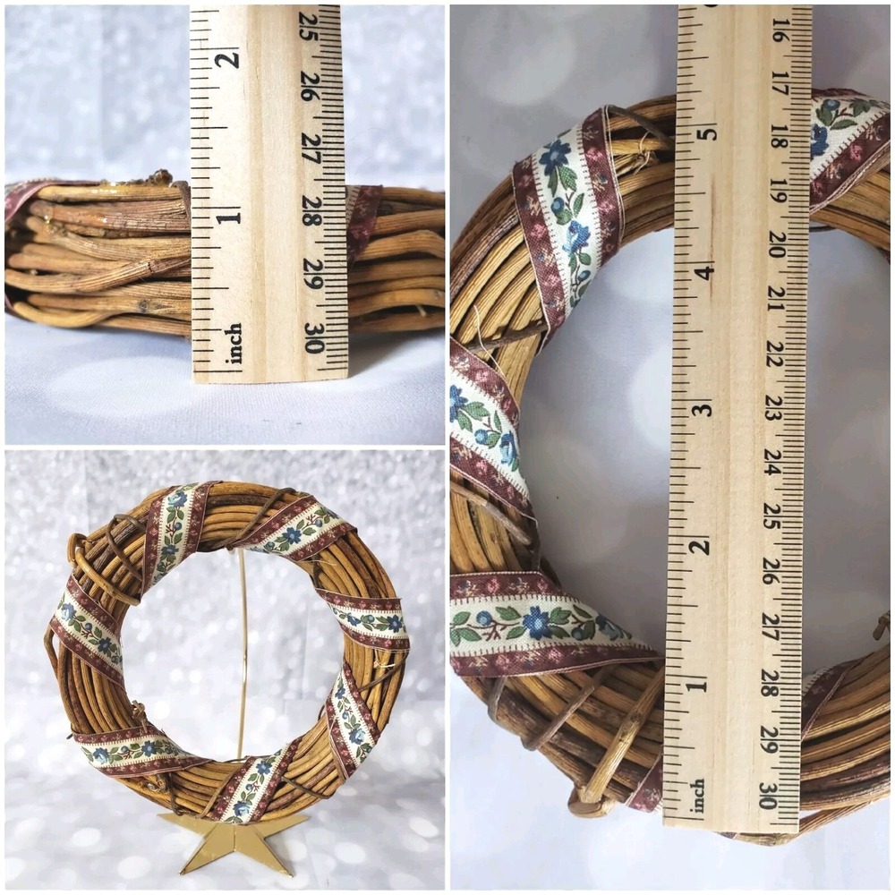 Vintage Round Small Grapevine Wreath 5 " X 1"